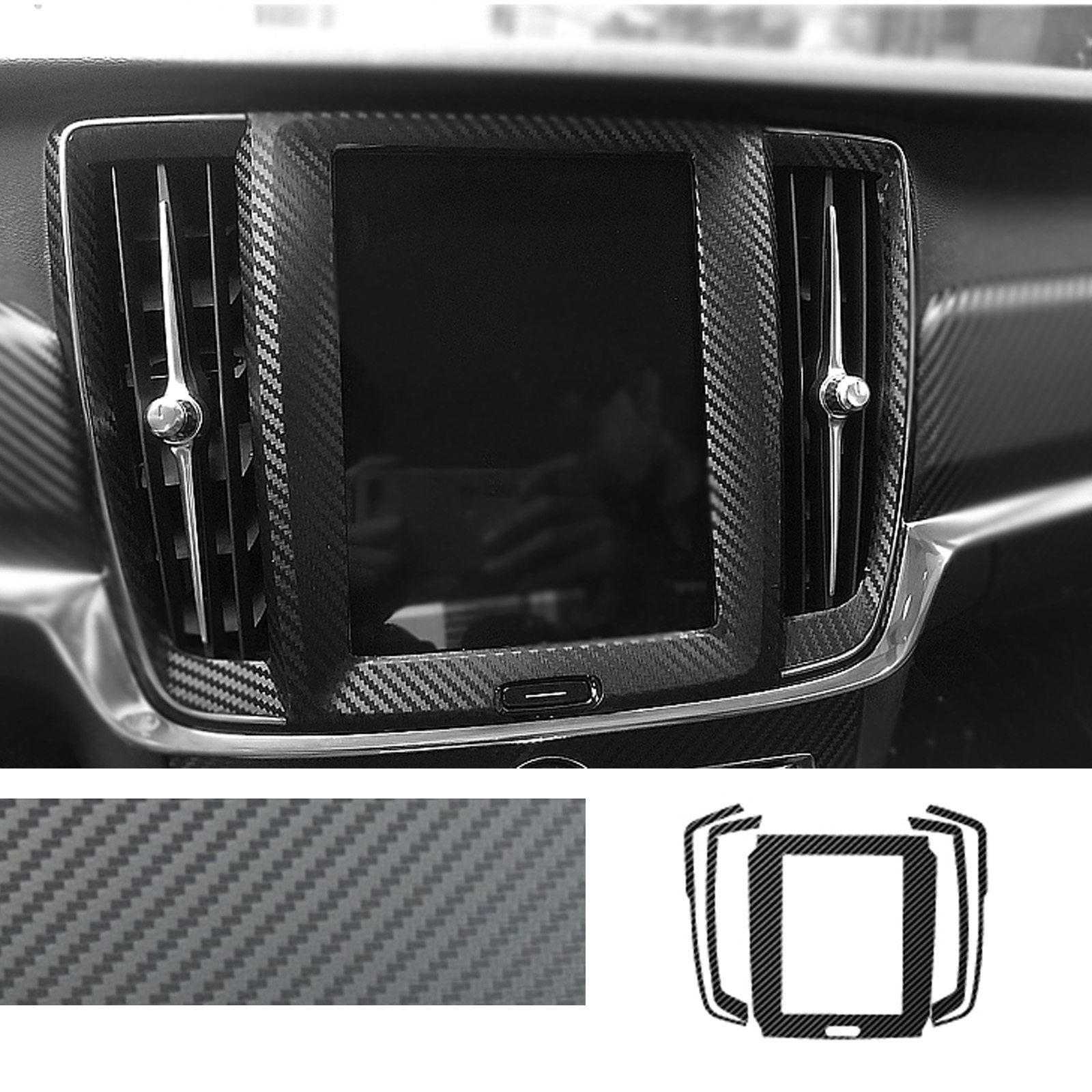 Interieur Center Console Koolstofvezel Molding Sticker Decals Voor Volvo S90
