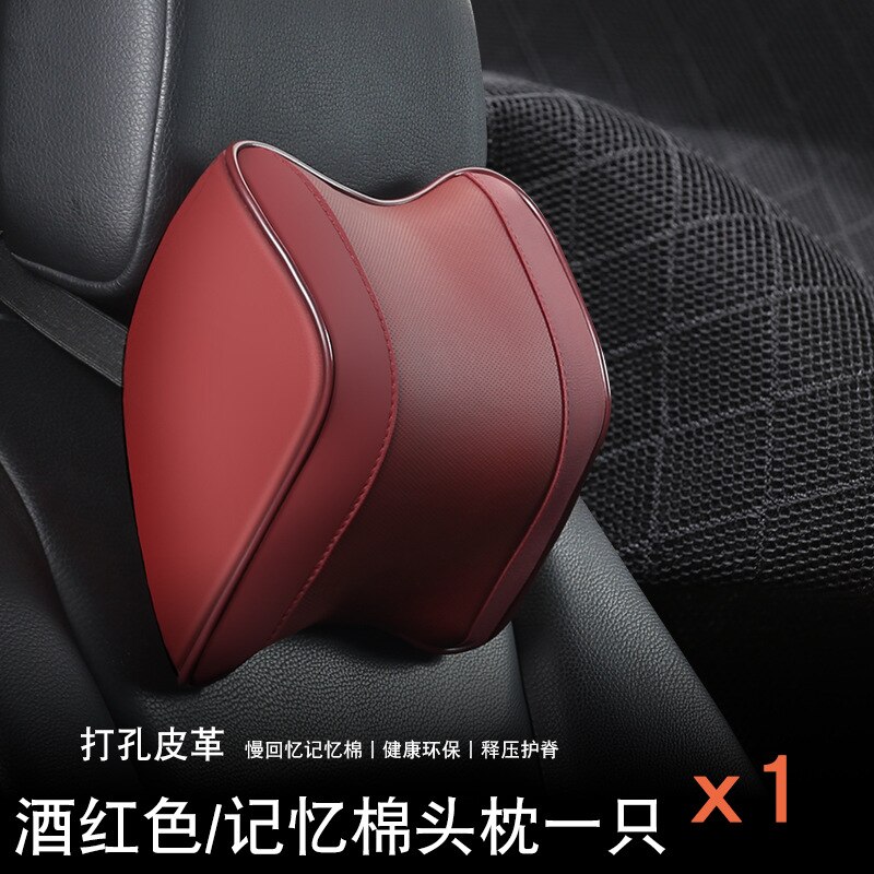 Appui-tête de voiture siège de voiture coussin arrière oreiller voiture cou oreiller coton cou oreiller voiture oreiller taille par mémoire: pillow2- red