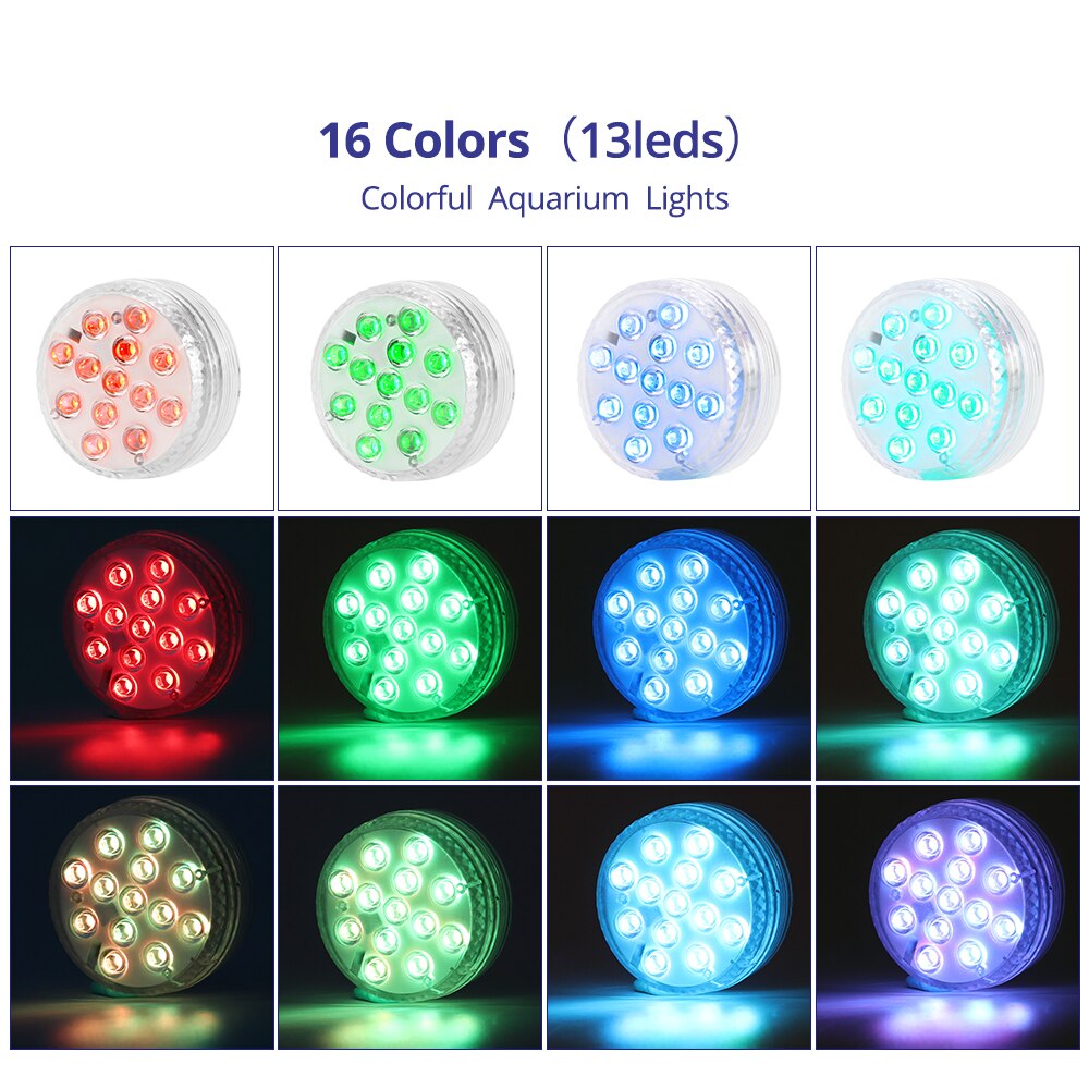 1/2/4 Pack LED Remote Controlled RGB Submersible Light IP68 Underwater Night Lamp Battery Operated for Vase Pool Fish Tank Pond