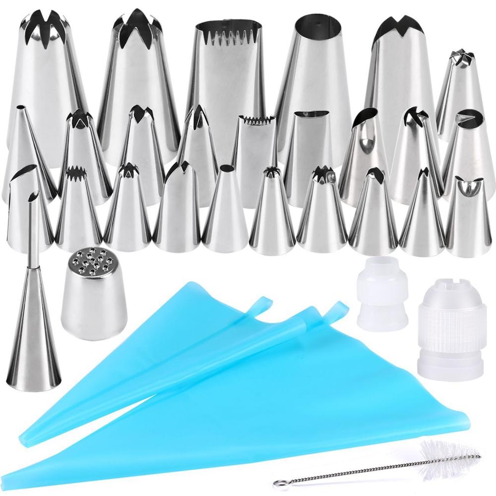 Cake Decorating Tools Set 32pcs/set Cake Turntable Non-stick Cake Pan Confectionery Nozzles Baking Tools For Cakes: Default Title