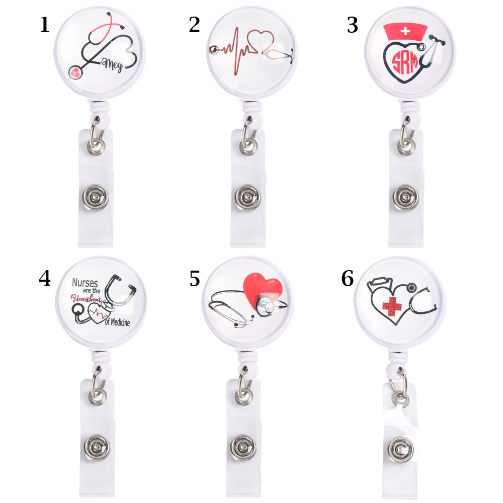 1PC Unisex Kreative Versenkbare Abzeichen Reel Krankenschwester ID Name Display Karte Abzeichen Halter Anti-Verloren Clip Key Ring lanyard Büro Liefern
