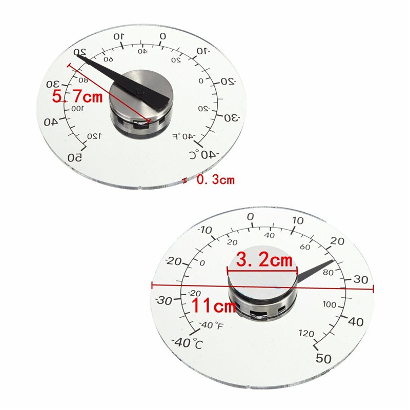 Round Stick-on Transparent Plastic Outdoor Window Thermometer