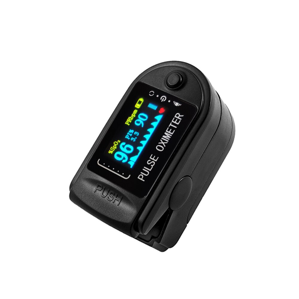 Bloedzuurstofverzadiging Monitor Zuurstof Vinger Pulsoximeter Monitor Oximetro (Zonder Batterij): black