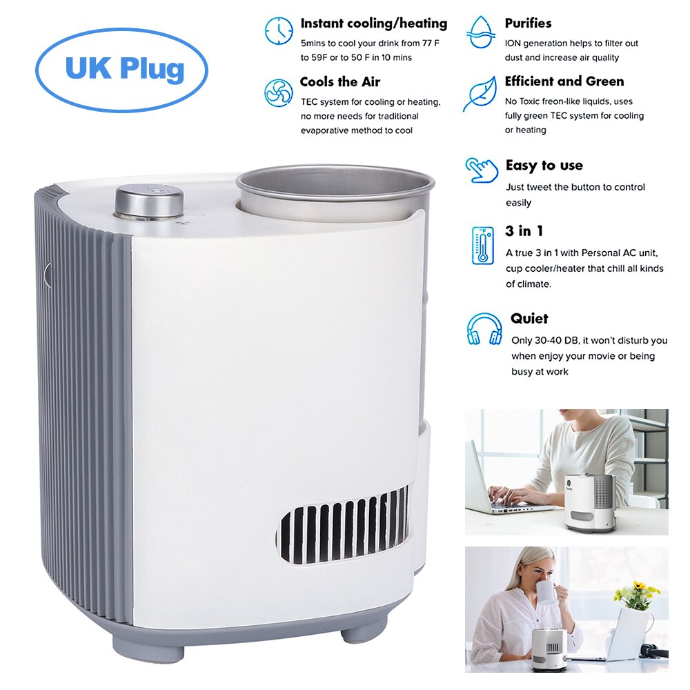 3-in-1 Smart Instant Cooler Warmer Fan Cold Drink Cup Multifunctional Beverage Fast Cooling/Heating Machine Coffee Maker: W-UK