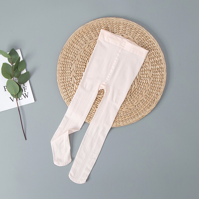 Girls' wave pattern velvet pantyhose summer thin white stockings leggings spring and autumn exercise special dance socks: L / Gold