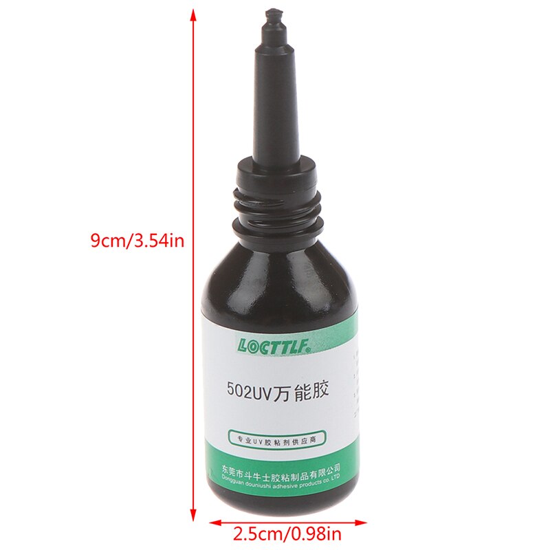Pegamento UV 502 para curado de vidrio transparente, adhesivo para reparación dedicada, bajo olor, alta transparencia