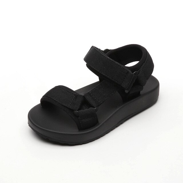 Sommer strandsandaler eva bløde børn dreng sandalia krogløkke sko sandal til pige: Sort / 6.5