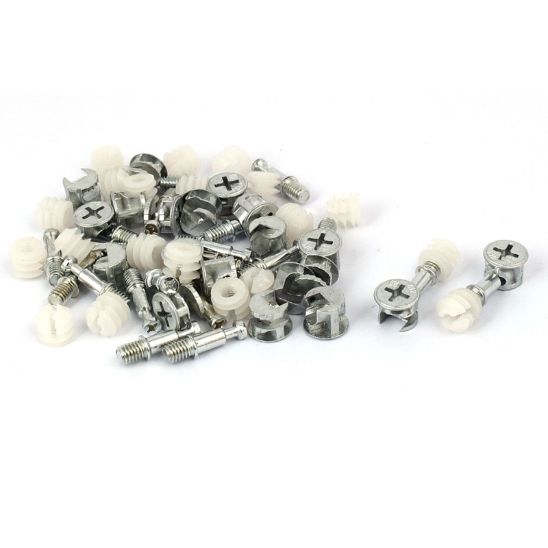 20 écrous à Cames Pour Meubles – 15x10mm, Raccords De Connexion Pour Mobilier