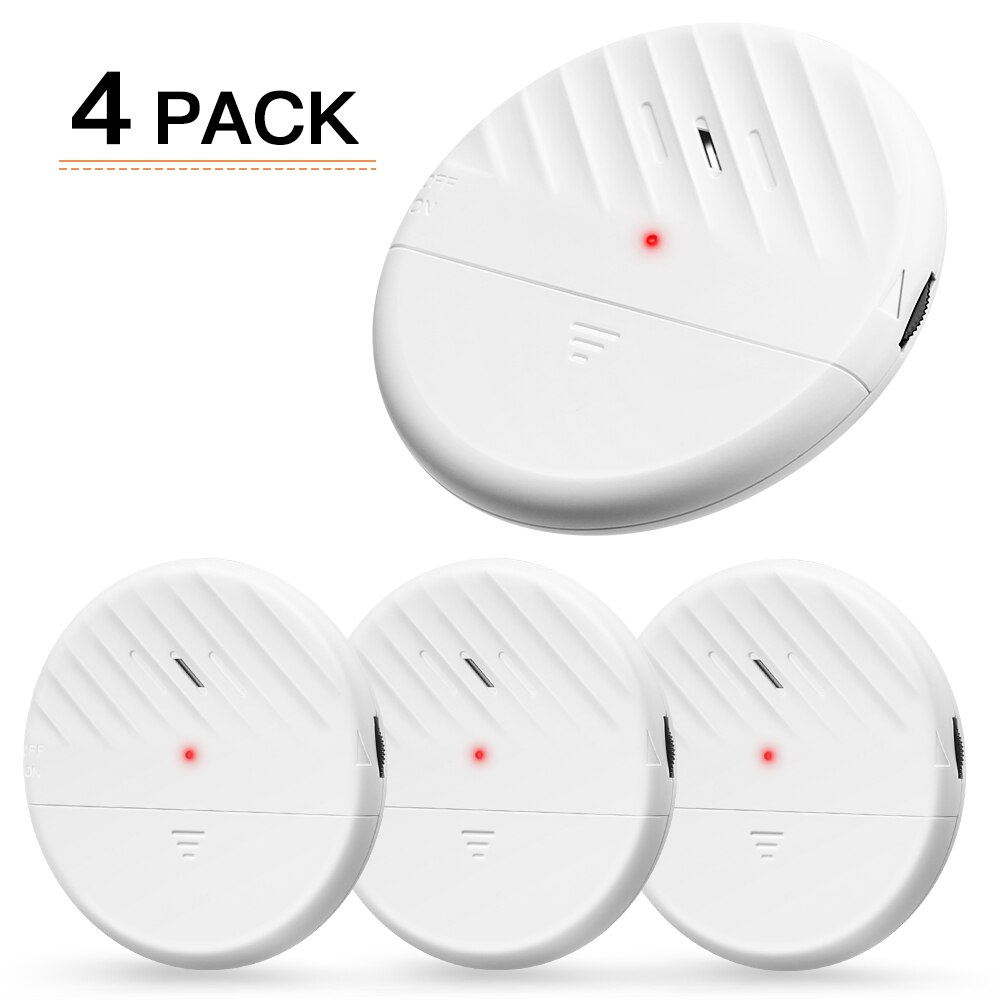 Elecpow Wireless Door Window Vibration Sensor Alarm 125dB Glass Break Anti-Theft Sensor Home Security Protection Alarm: White 4PCS