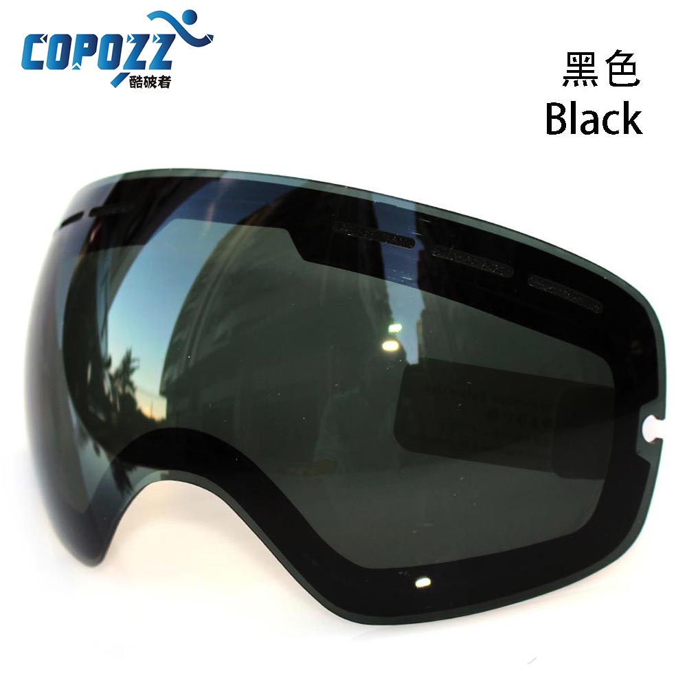 Anti-tåge snescooterski til copozz gog -201 uv400 store sfæriske ski snowboardbriller beskyttelsesbriller briller: Sort