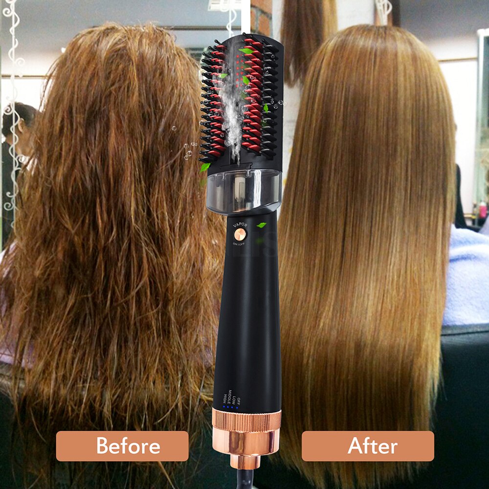 Steam Hair Straightener Brush Infrared Steam Blow Dryer Comb Vapor Hair Blower Brush Straightening Brush and Hair Dryer