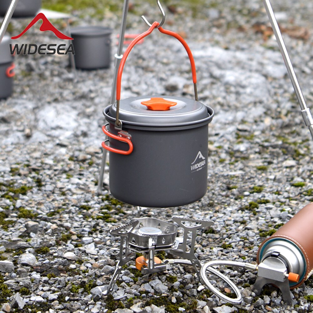 Widesea Camping Benodigdheden Aluminium Opknoping Pot Keuken Voor Outdoor Cooking Anti-aanbak Kookgerei 2 ~ 3 Personen Voor Toerisme Hike Picknick