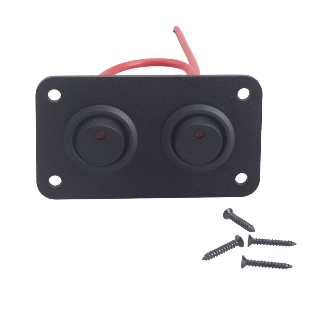 12V 1-5 Gang Universal Toggle Switch Panel USB Car Boat Marine RV Truck Blue LED Styling Accessories Marine Rocker Switch: Brown