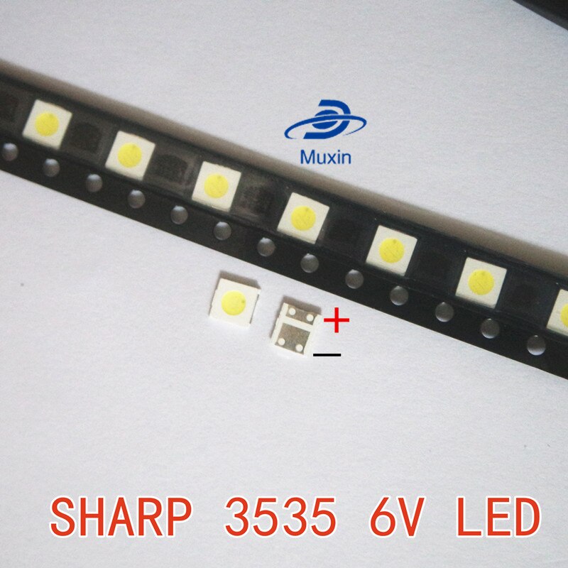 500 Stks/partij Sharp Led Backlight Lcd Tv 3535 3537 Led Smd Lamp Kraal 1.2W 6V 3535 Koud wit