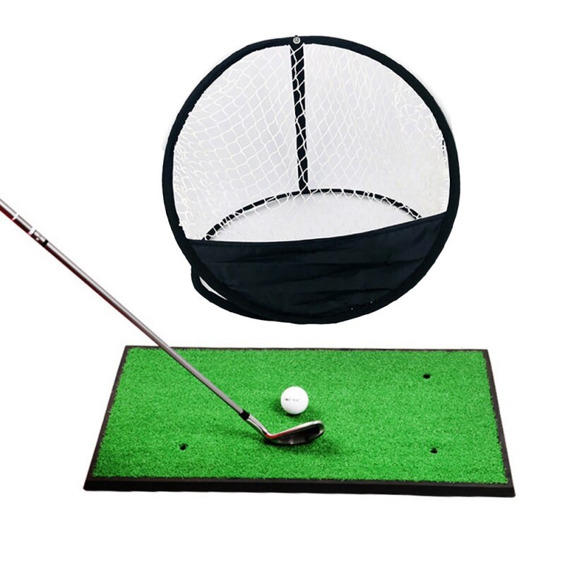 Golf Chipping Practice Net Golf Pop-UP Indoor Outdoor Chipping Pitching Cages Mats Practice Easy Net Golf Training Aids