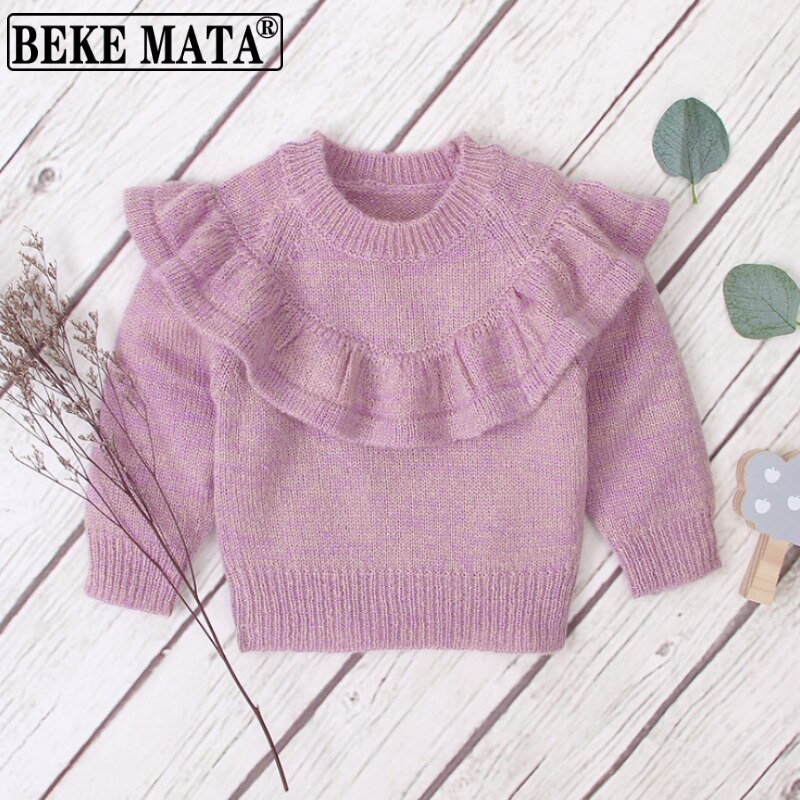 Baby Meisje Kleding Herfst Ruche Gebreide Baby Meisje Trui Lange Mouwen Katoenen Peuter Tops Baby Trui Vest Kleding