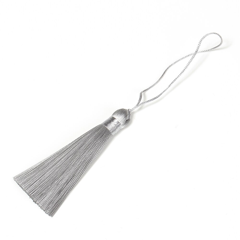 10pcs Polyester Silk Tassel Brush 8cm Satin Tassel for Jewelry Making Crafts Charm Pendant DIY Handmade Material Supplies: army green