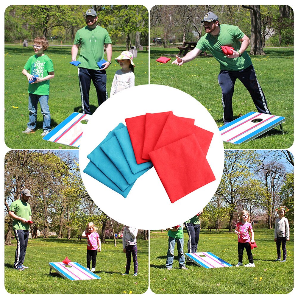 8 Stuks 10X10Cm Cornhole Zitzakken Set Corn Gevuld Cornhole Doek Zakken Training Apparatuur Voor Buiten Maïs gat Gooien Spel