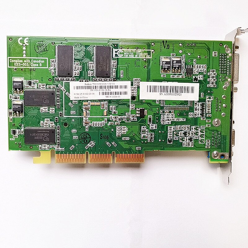 Brand Originele Voor Sapphire Ati Radeon7500 64M 128-Bit Agp 4X Grafische Kaart Vga Dvi S-video Video Card Test Levering 1Pcs