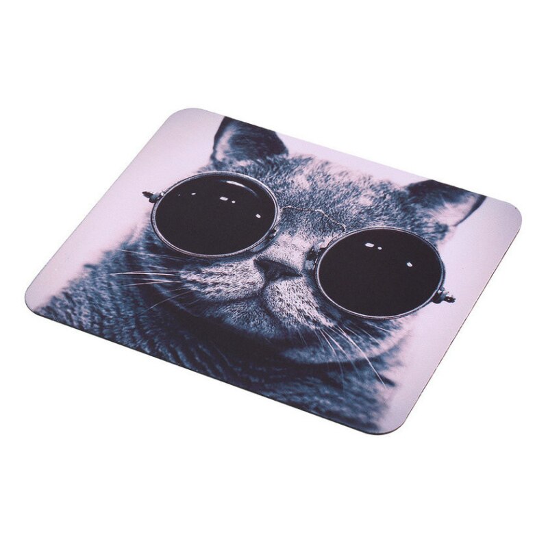 Tapis de souris mignon lunettes de soleil chat image anti-dérapant Portable confortable ordinateur Portable tapis de souris tapis de souris en caoutchouc tapis de souris pour souris optique