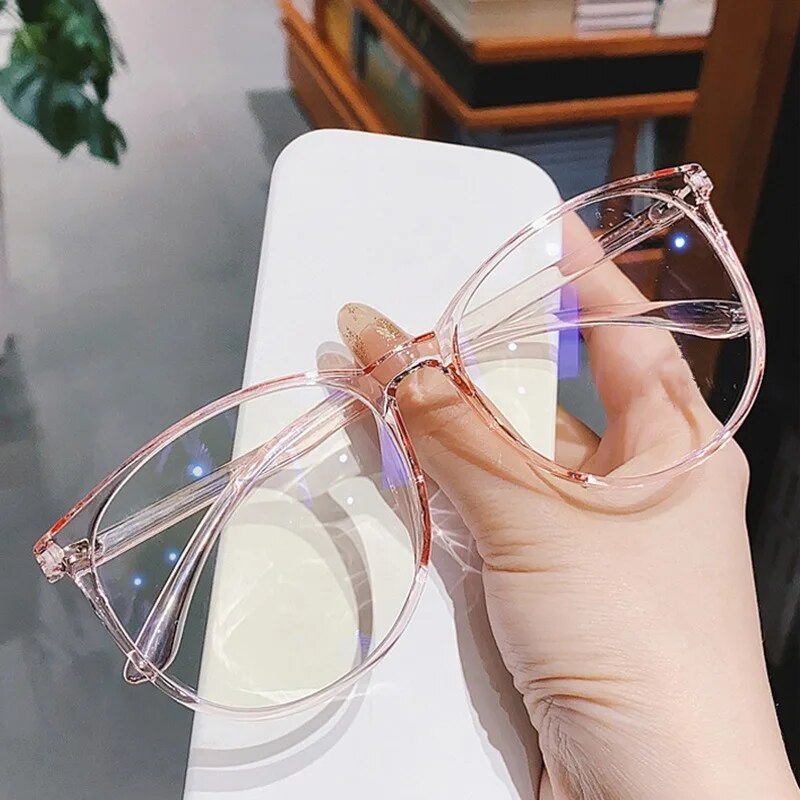 Anti Radiation Glasses for Women Retro Round Glasses Frame Anti Blue Light Eyeglasses: WHITE