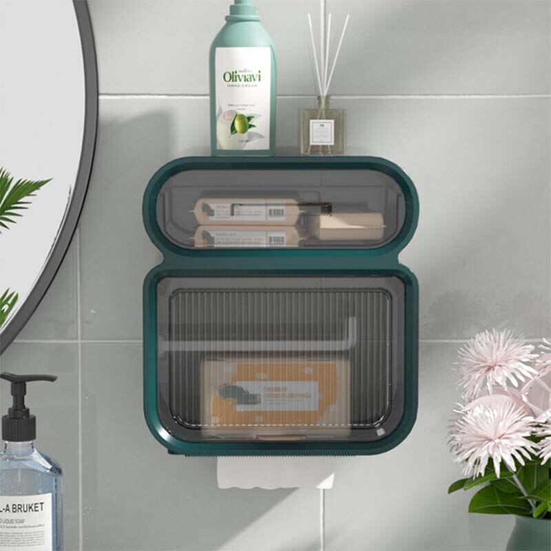 Wc Papier Rollen Halfter Papier Wasserdichte Zauberstab Montiert Lagerung Kasten Fach Gewebe Kasten Papier Handtuch Spender Halfter Schlecht: Grün