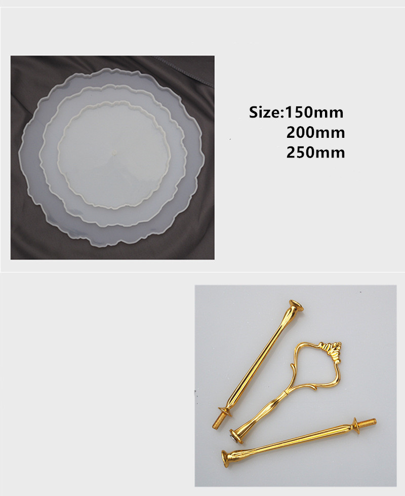 Diy tre-lags frugtbakke tebakke silikone skimmel epoxyharpiks bakke coaster harpiks skimmel til desktop dekoration: Sæt 1