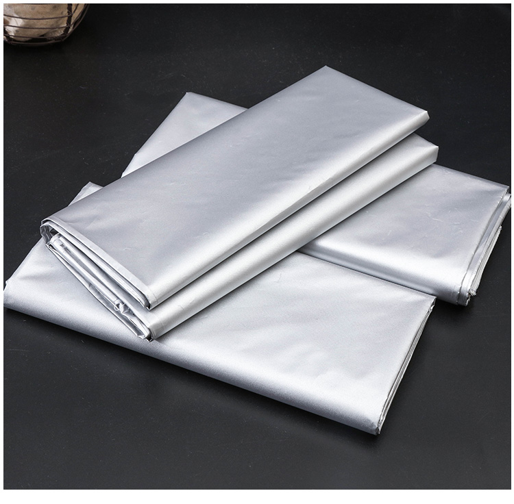 Full Shading Double-sided Silver Coated Fabric Curtains Silver Thickened Light Blocking Thermal Insulation UV Resistant Fabric