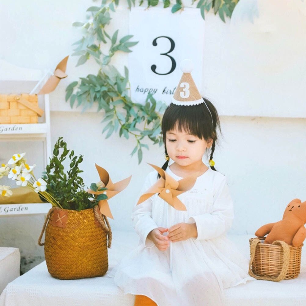 Gorros decorativos de cumpleaños para niños, 6 piezas, sombrero para de cumpleaños