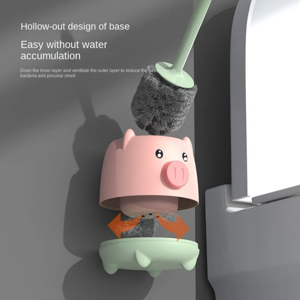 Escobilla de baño original para el hogar, cepillo de baño de plástico de sensación de alta gama, baño Simple montado en la pared, No requiere perforación