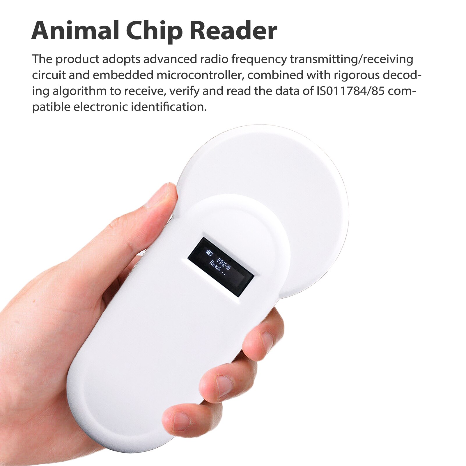 134.2KHz Pet ID Reader Animal Chip Digital Scanner Microchip Handheld Identification General Application for Cat Dog with Buzzer