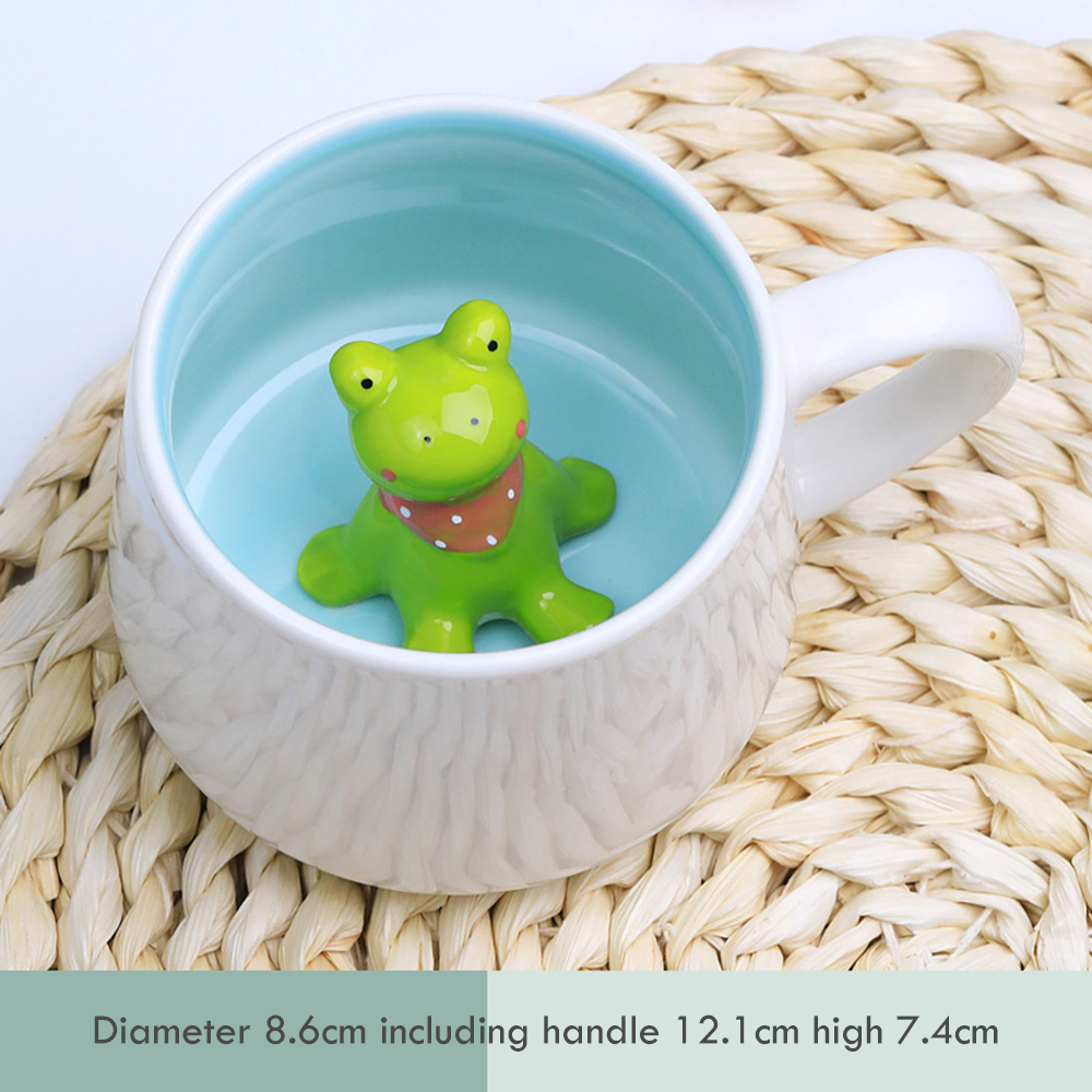 Taza de cerámica con forma de Animal en 3D para café, Panda, vaca, variedad de animales tridimensional, de cumpleaños: F