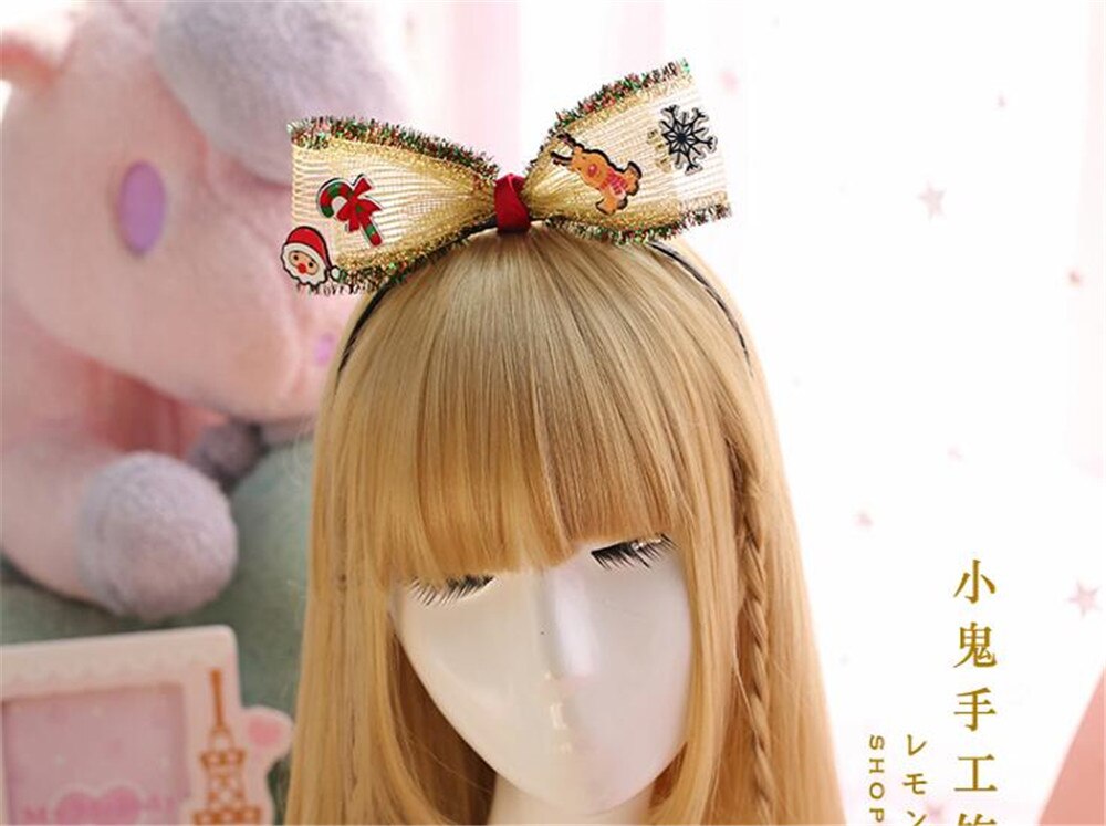 Kerst Kwastje Strik Trim Lolita Meisje Hoofddeksels Haar pin Kimono Badjas JK Haar Accessoires Decoratie Hoofdtooi B591