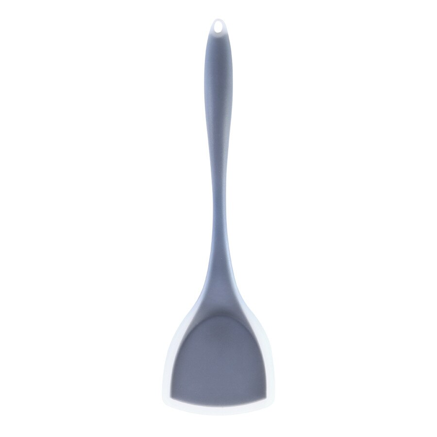 Espátula de silicona gruesa de mango largo, pala antiadherente para cocinar, accesorios de cocina, utensilio de protección: Grey