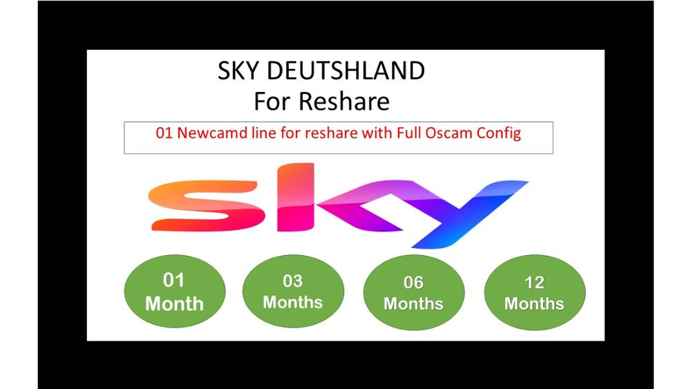 cielo DEUTSHLAND NEWCAMD linea per RESHARE con pieno OSCAM CONFIG 100% ECM ok