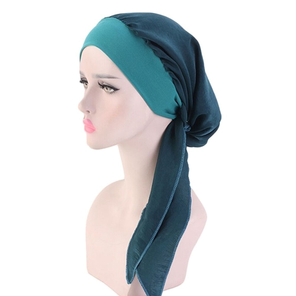 Elastische Verstelbare Hoofddoek Vrouwen Moslim Tulband Hijab Mode Print Pre-Gebonden Hoofddeksels Bandana: 6