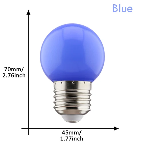 Farvet led-pære  e27 220v g45 3w 6 farver rgb-lampe led-lampe dekoration julelamper husholdningspære: Rgb / 10 stk