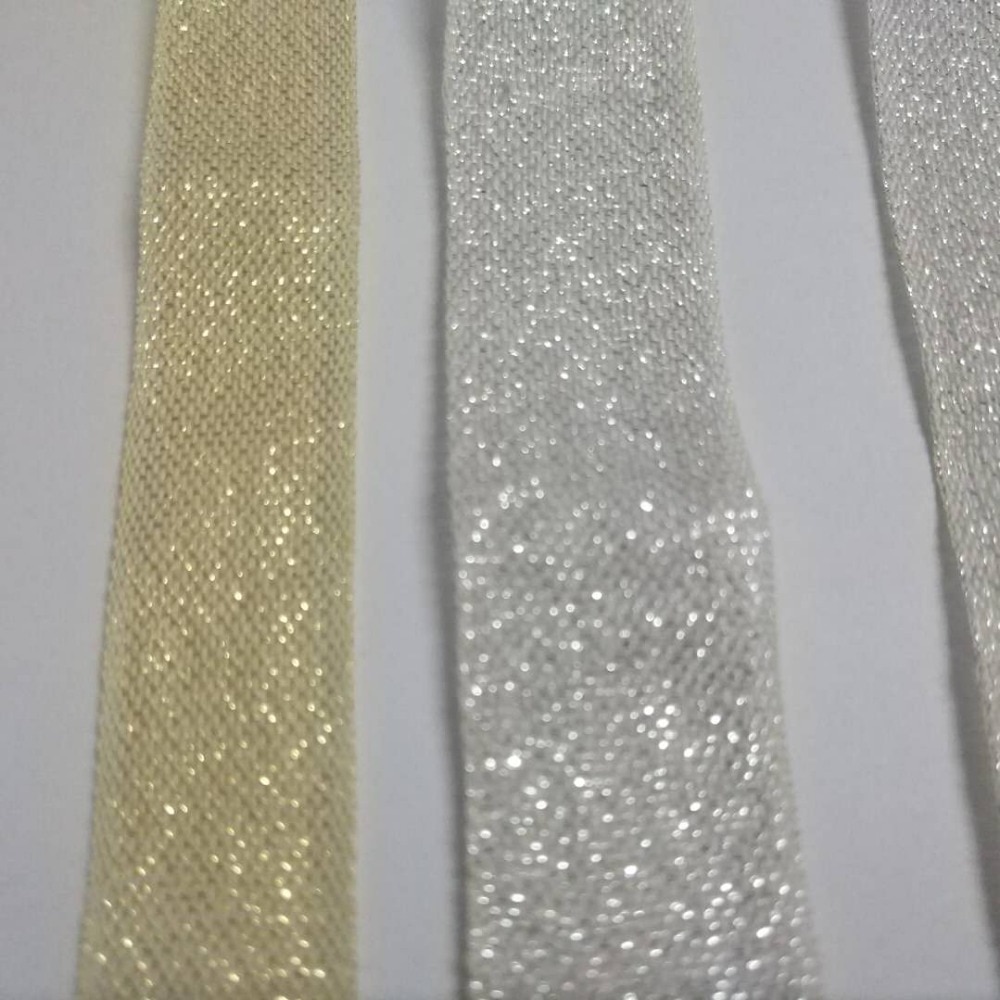 Ribbons very thin Woven Cotton Ribbon Translucent Webbing Gold Lurex Breathable Cotton Tape For Garment 3yards 7MM to 50MM Width