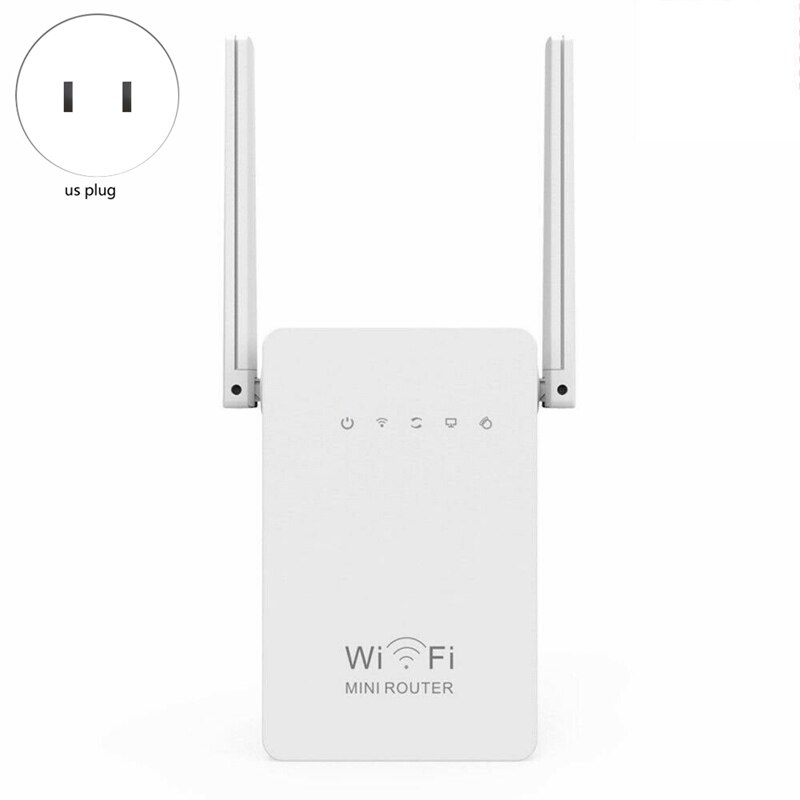 300Mbps WiFi Repeater Wireless-N Range Extender Wi-Fi Signal Booster Network Router 2.4G External Antennas US Plug