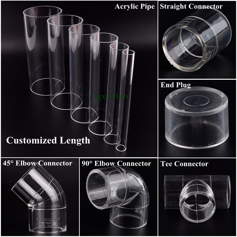 1pc Acryl Rohr Aquarium Aquarium Stecker Plexiglas Wasser Versorgung Rohr Ellenbogen Gelenke Garnelen Nano Wasser Panzer 3 Weg t Gelenke