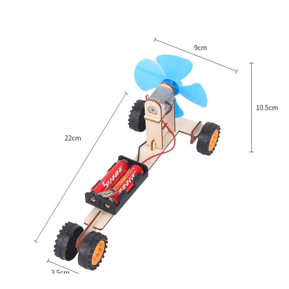 Wooden Wind Power Car DIY Electronic Kit Science Experiment Assemble Model Teaching Aids Educational Kits For Children