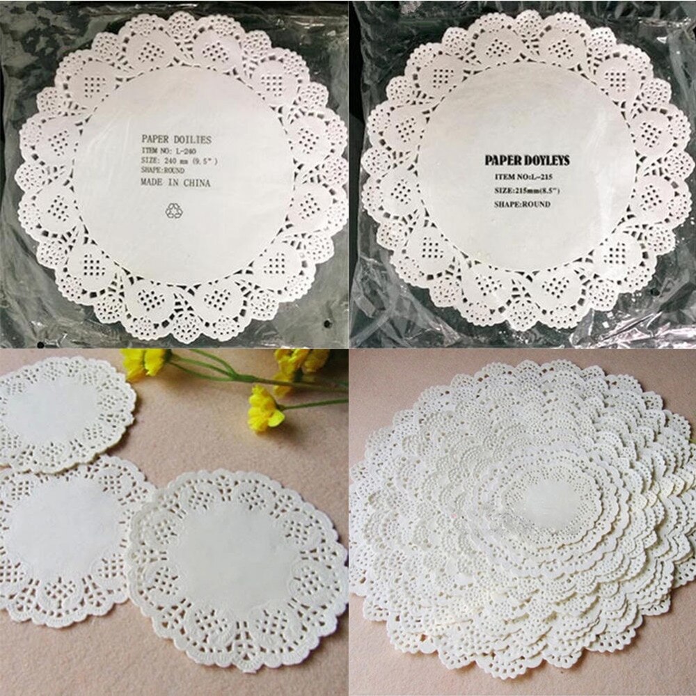 80 stk/lot vintage serviett romantisk uthult blondepapir doilies kakeholder håndverkspapir til bryllupsdekorasjon
