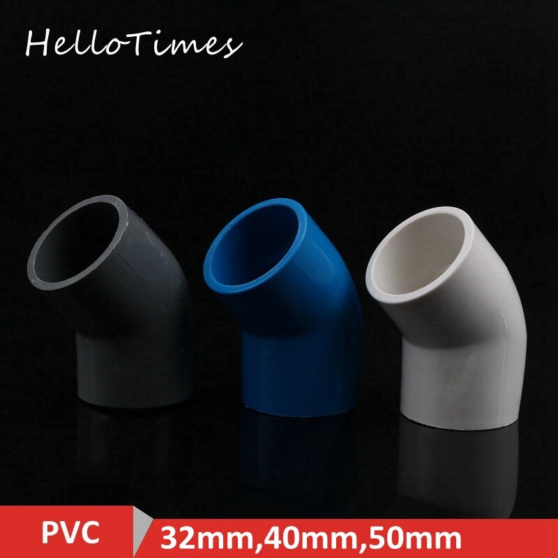 1pcs 32mm 40mm 50mm PVC Pipe 45 Degree Elbow Connector Water Tank Joint Aquarium Supplies Garden Irrigation Tube Accessory