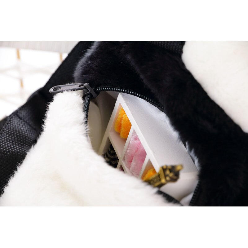 35x22cm Cartoon Panda Backpack Shoulder Bag Animal Plush Doll for Boy Girl -B5