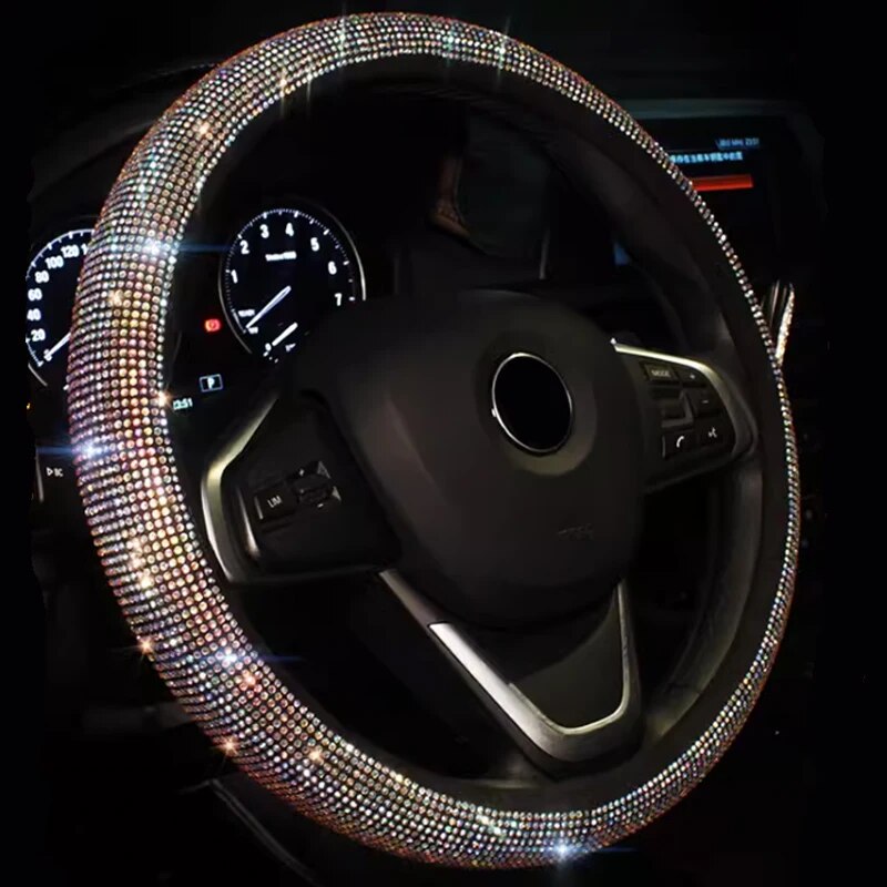 All Season Bling Steering Wheel Cover Protector Anti-slip Universal Size Fit 15inch /38cm Diameter: MULTI