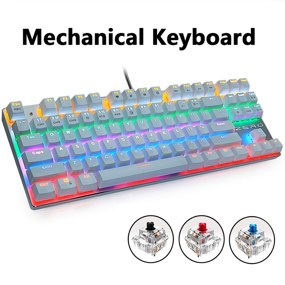 Wired Gaming Mechanical Keyboard Blue Red Switch 87/104keys Anti-ghosting Russian/US LED Backlit LED For Gamer Laptop Computer