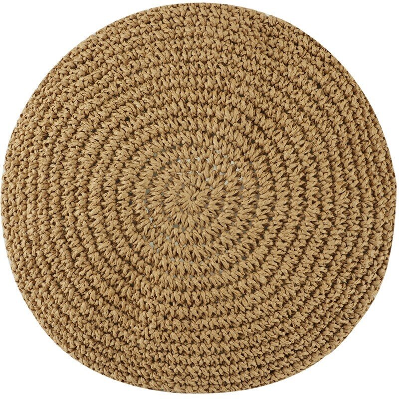 Boina de paja japonesa para mujer, sombrero de pintor, sombrero de paja transpirable, boina informal para mujer de verano