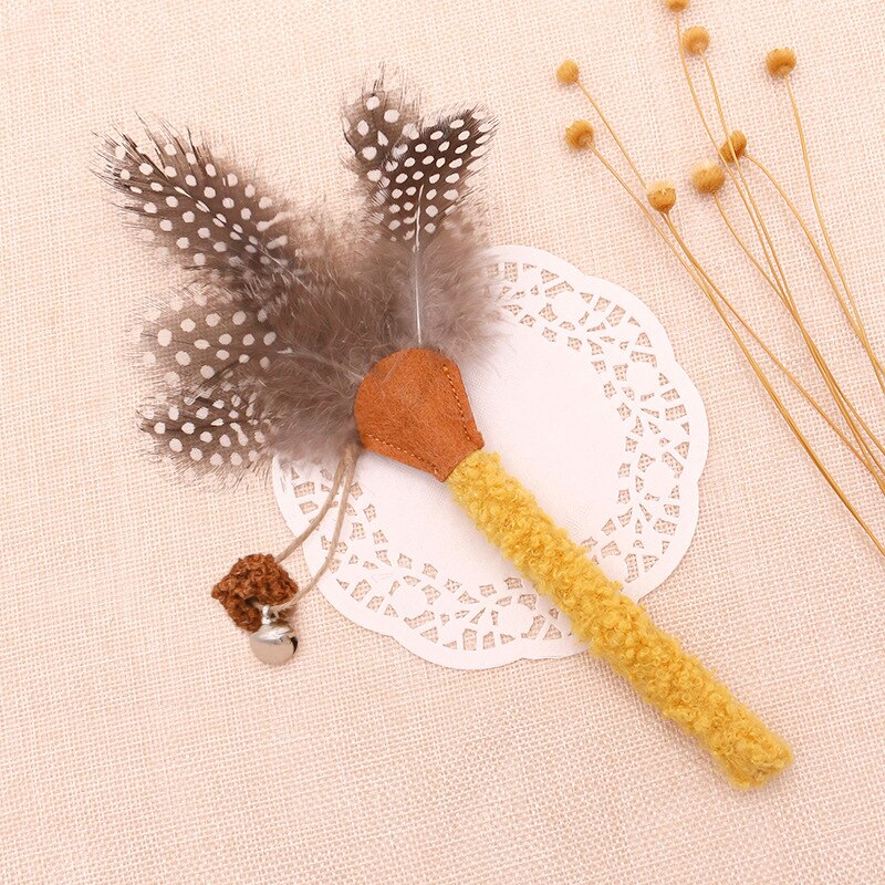 Casse-croûte bouche propre pour chat, jouet interactif, auto-soin, plume, poisson, chaton, Mutianliao, bâton de molaire de digestion: yellow