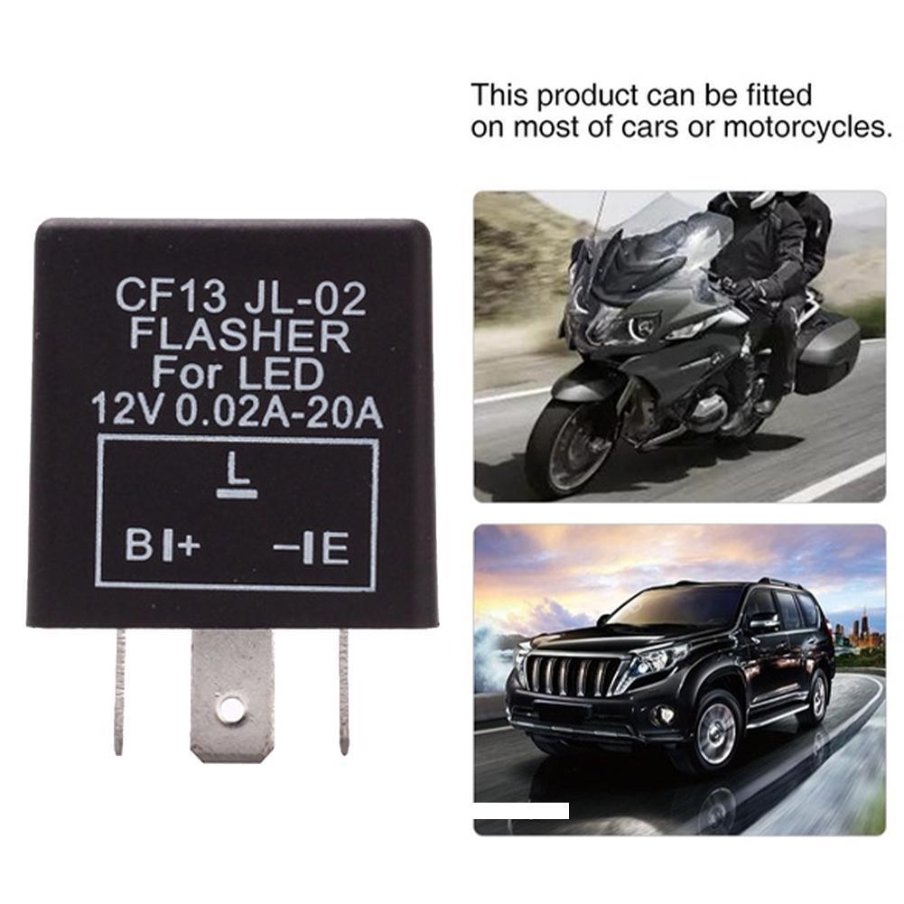 3Pins Auto Motorfiets Led Flasher Relais 12V Universele Elektronische Freauency Signaal Verstelbare Licht Blinker Relais Flasher Led E5S7