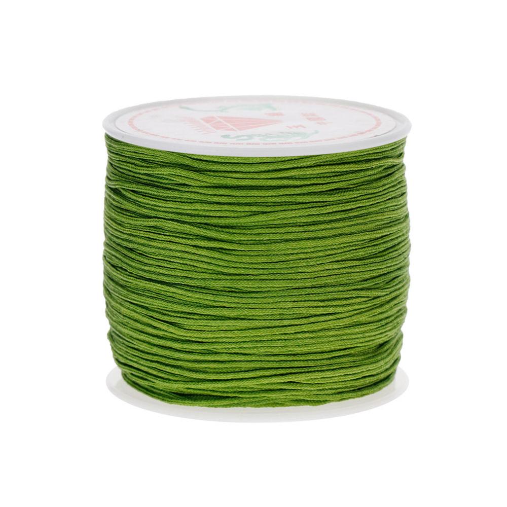 45m/ rollen kleurrijke beginners nylon chinese knoop armband handwerk koord draad macramé diy kralen koord koord gevlochten koord: Fruitgroen